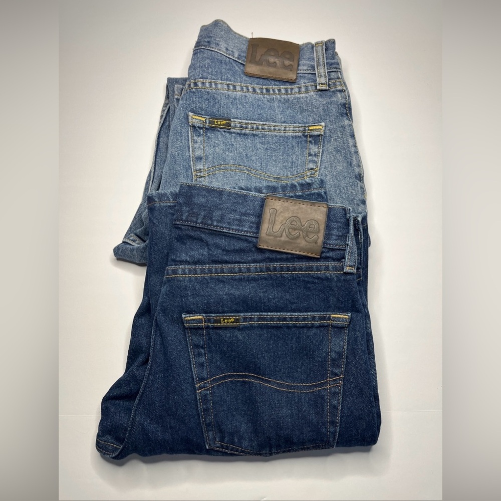 LEE Mens Jeans 30 x 30 Blue Straight Leg Regular Fit 100% Cotton Lot of 2 Pairs